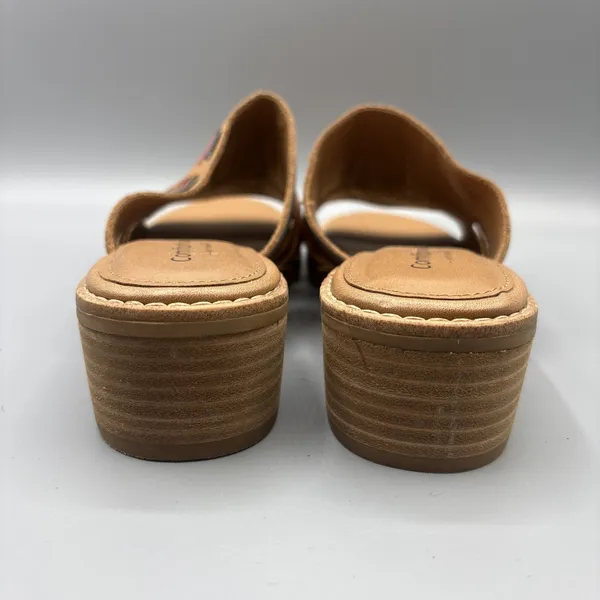 Comfortiva Woven Leather Mules Size 8.5 Huarache Slip on Shoes Heels Butter Mom - Image 8