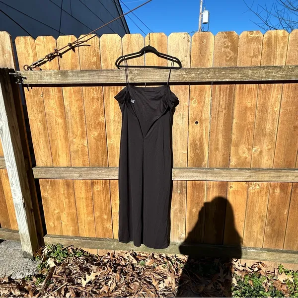 Vintage 90s/Y2K Goth Fairy Embellish 3D Flowers Spaghetti Strap Maxi Dress Sz 14 - Image 12