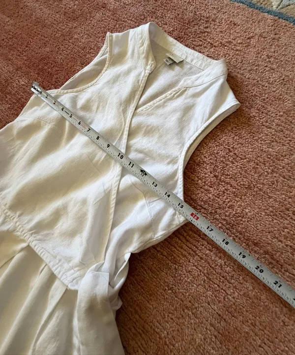 A New Day Size S White Wrap Front Tie Waist Romper with Pockets - Image 4