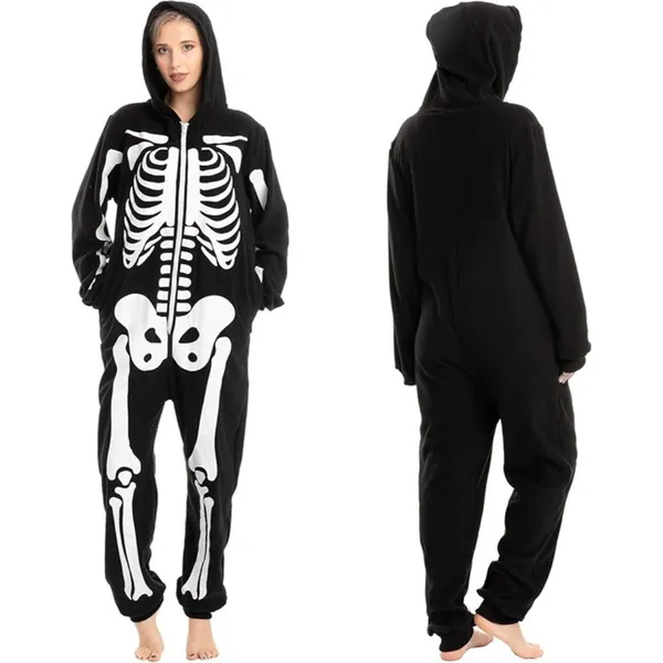 Spooktacular Creations Halloween Skeleton Costume Unisex Jumpsuit Union Suit LG - Image 2