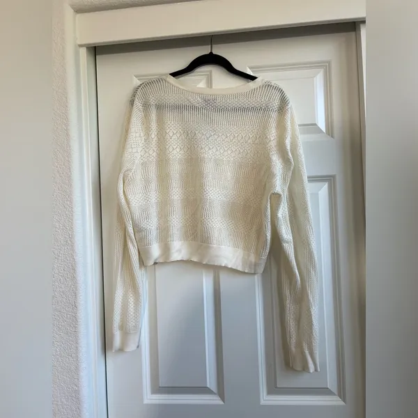 American Eagle Pointelle V-Neck Cardigan - Image 4