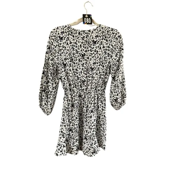 Zara Monochrome Patterned Mini Dress - Image 4