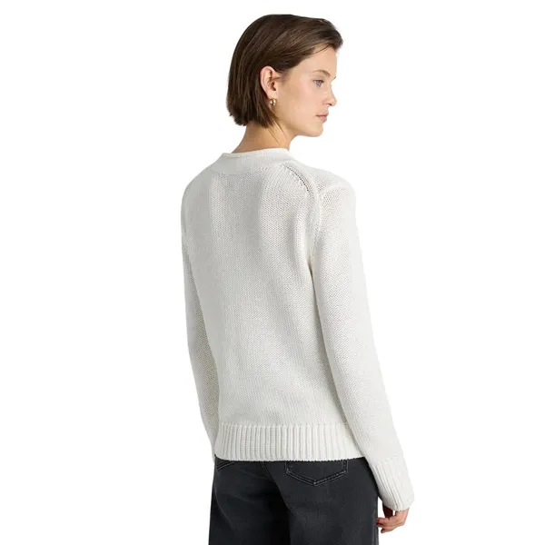 QUINCE Women’s White Organic Cotton Roll Neck Pull Over Sweater - Image 3