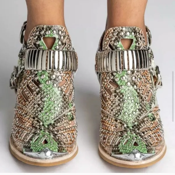 Jeffrey Campbell Calhoun Snakeskin Booties NEW - Image 3
