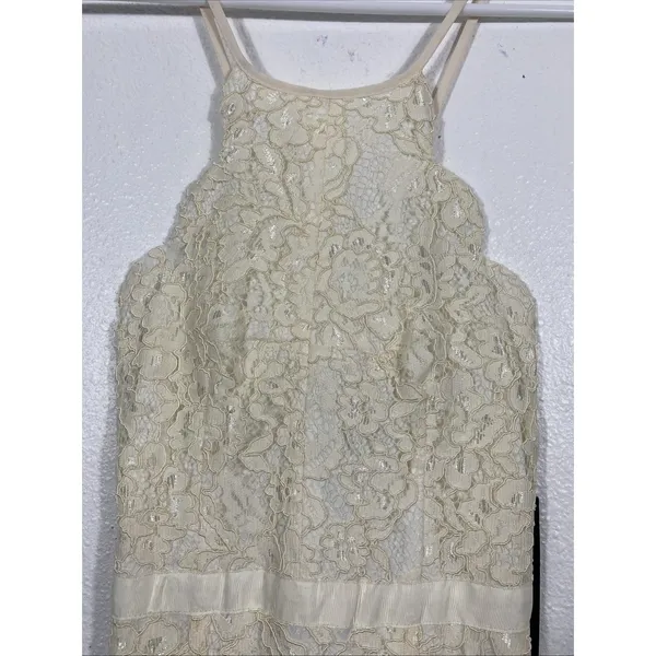 Lulus Zenith Cream Lace Maxi Dress NWT Size XS Halter Full Length Bridal Gown - Image 7