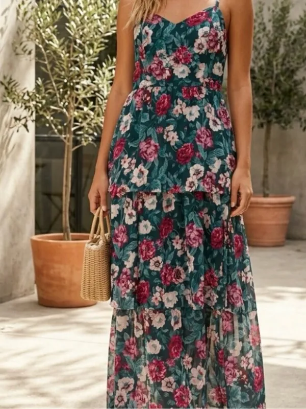 The General Good Stitch Fix Caitriona Tiered Floral Maxi Dress - Image 3