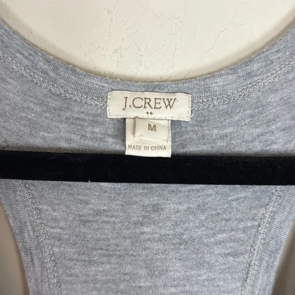J. Crew Heather Gray Jersey Knit Racerback Maxi Dress Size Medium‎ - Image 4