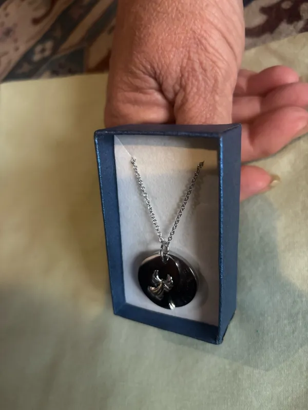 Steel necklace with a steel charm - Image 2