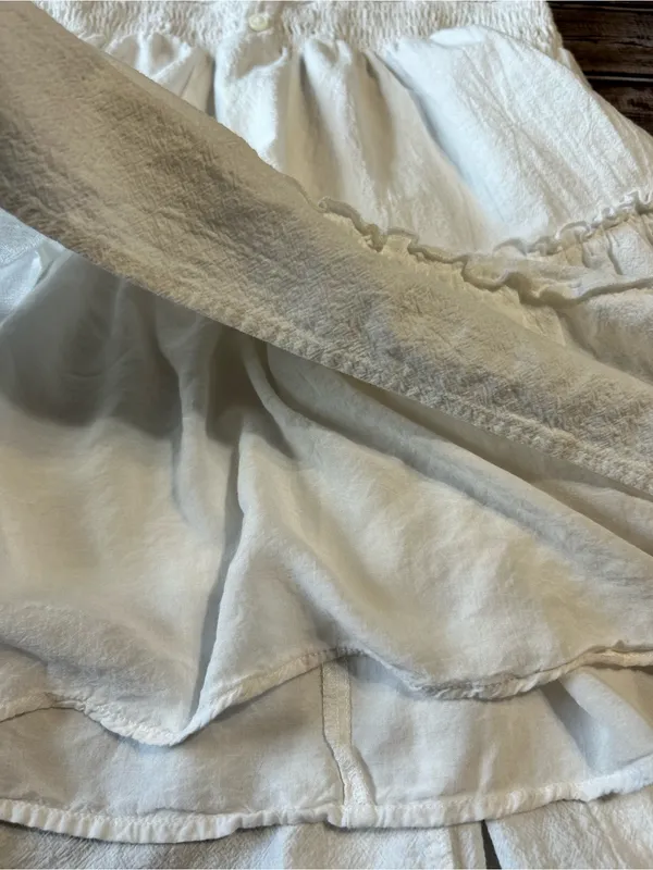 White Tiered Sleeveless Rush Summer Dress - Image 8