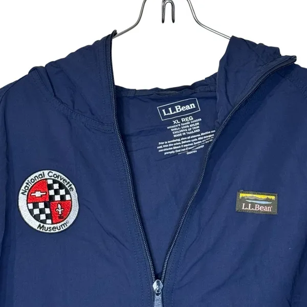 L.L. Bean Womens Jacket 1/2 Zip Hooded Windbreaker National Corvette Museum XL‎ - Image 2