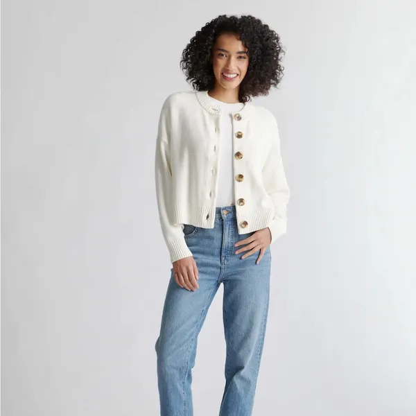 Quince 100% Organic Cotton Cropped Cardigan - Image 5