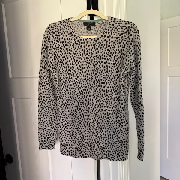 Charter‎ Club Cashmere Animal Print Long-Sleeve Crewneck Sweater - Image 2