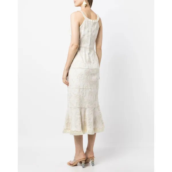 Alexis Zelda Cream Eyelet Embroidered Garden Midi Dress Sleeveless Size S - Image 16