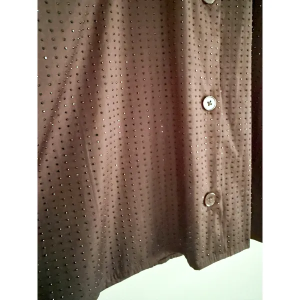 Madewell | NWT Rhinestone Straight-Hem Shirt in Molasses Brown | Sz S - Image 5
