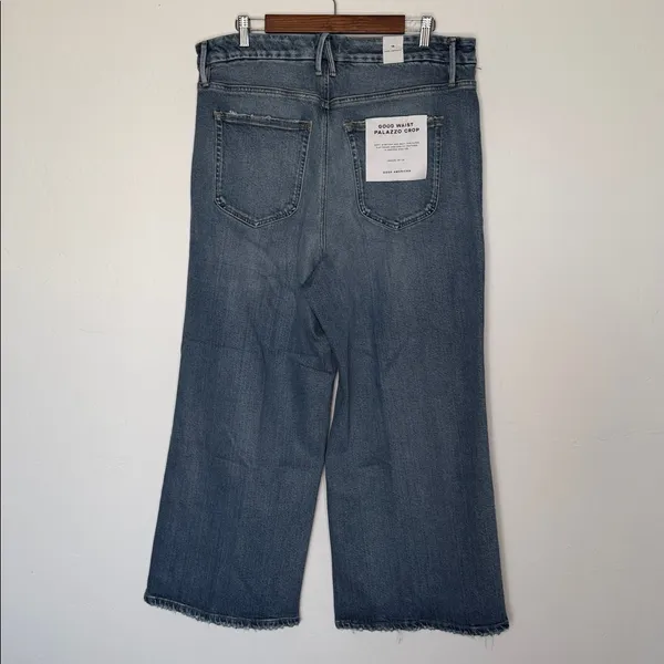 Good American Good Waist Palazzo Crop Jeans Size 22 Indigo Wide Leg NWT - Image 4