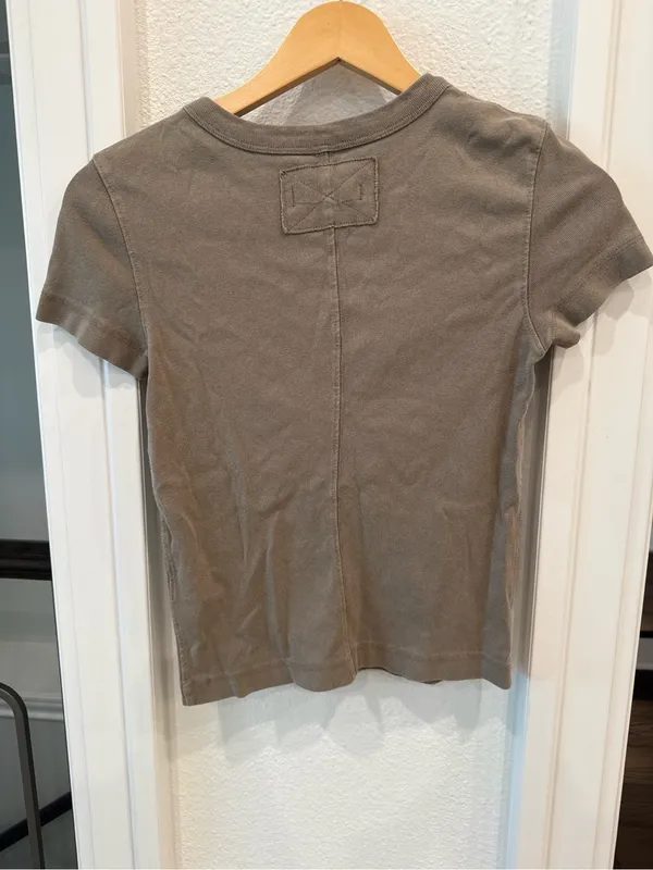 We The Free Free People Brown Taupe Baby Tee XS - Image 3