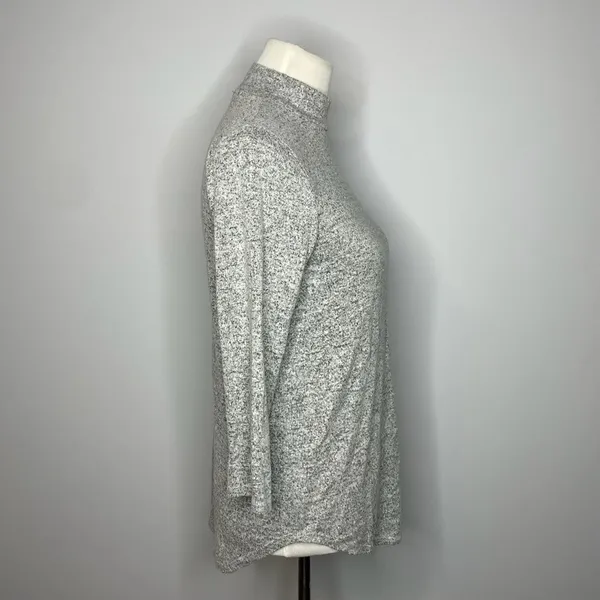 Moa Moa- Grey and Black Speckled Long Sleeve Turtleneck - Image 3