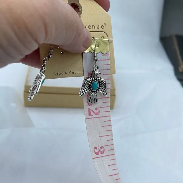 NWT Crystal Avenue Thunderbird earrings Blue - Image 6