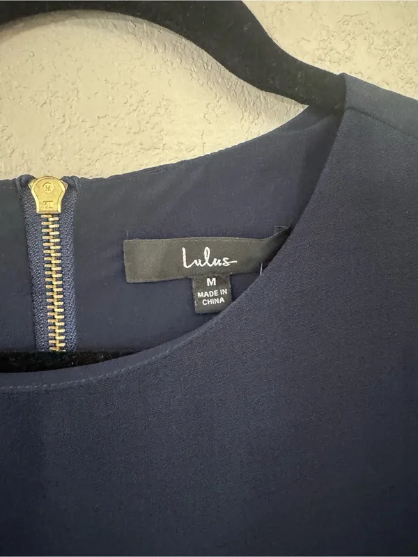 Lulu's Navy Short Sleeve Shift Mini Dress - Image 4