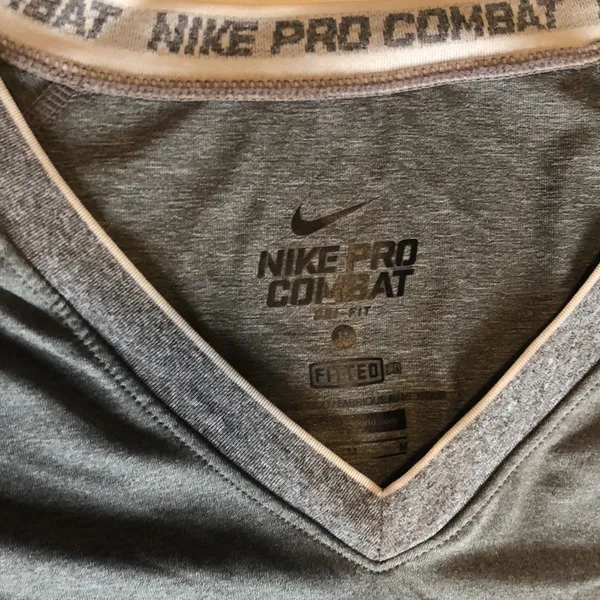 Nike pro combat grey long sleeve shirt - Image 4