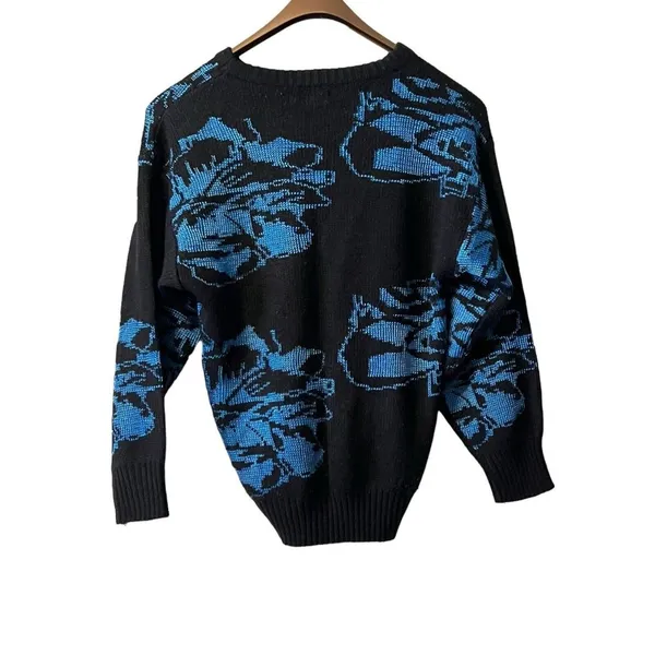 90s Parrinello Sweater Size Medium Womens Black Pullover Y2K Classic‎ Career VTG - Image 2