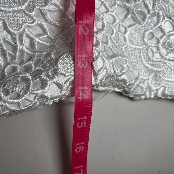 MM Couture Miss Me White‎ Strapless Lace Mini Dress Medium Wedding Cocktail - Image 11