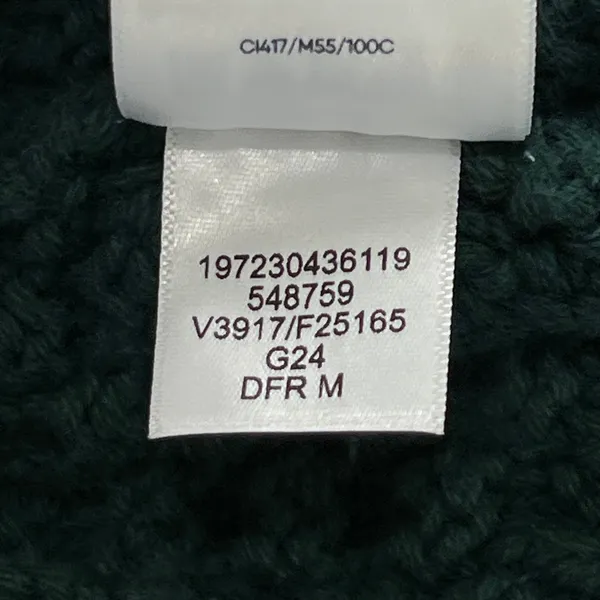 Lands End Drifter Womens M 10-12 Cotton Cable Knit Roll Neck Sweater Dark Green - Image 6