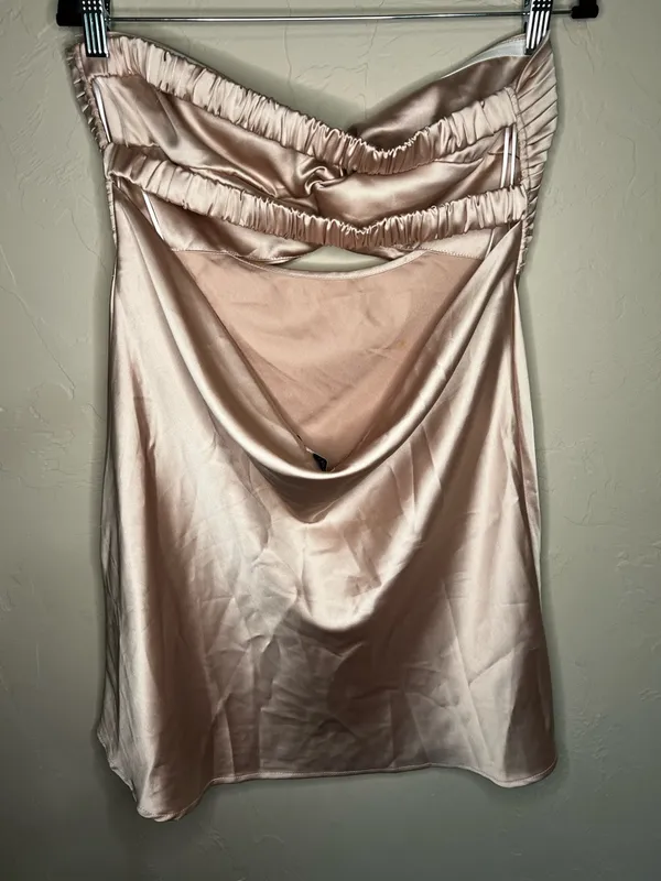 Princess Polly NWT‎ Shellie Mini Strapless Blush Pink Twist Mini Dress - Image 8
