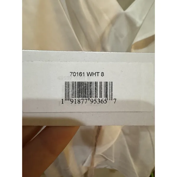 Ieena for Mac Duggal Asymmetric‎ Ruffle Cocktail Minidress White 70161 Size 8 - Image 5