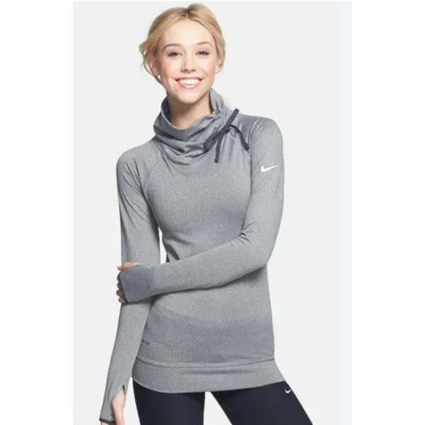 Nike Pro Hyperwarm Funnel Neck Dri-FIT Top Medium Neon Coral - Image 3