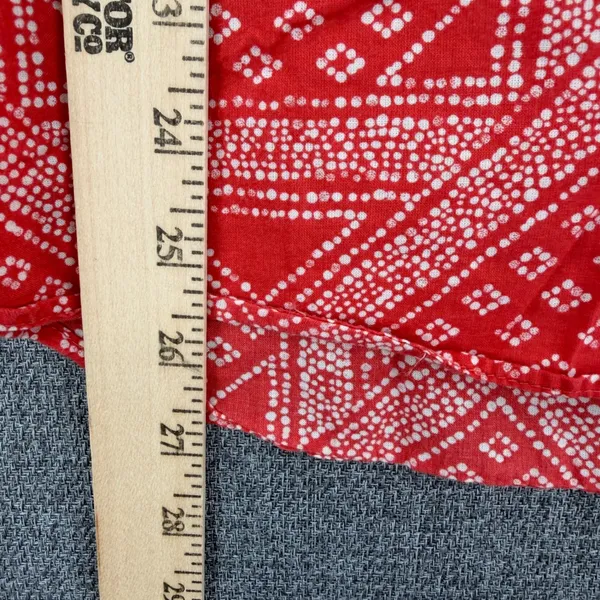 The North Face Womens Red Print Organic Cotton Henley Tank Top Small - Image 8