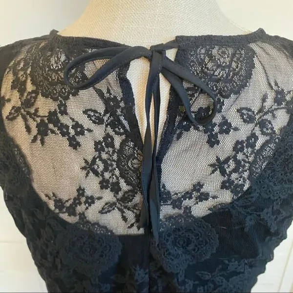 CAbi Date Night Black Lace Tunic Elegant Romantic Tank Style#942‎ S - Image 11