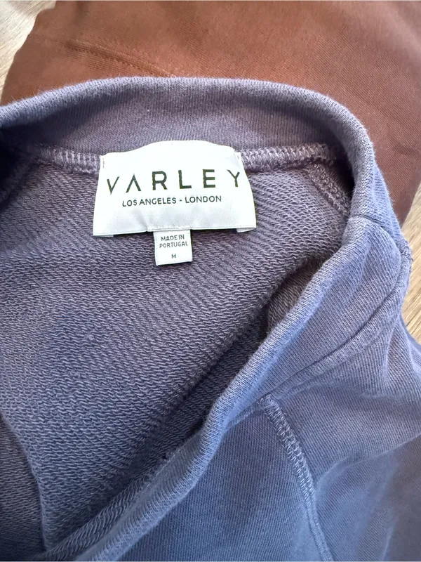 Varley dark grey Crewneck Sweatshirt with side zippers Sz M - Image 4