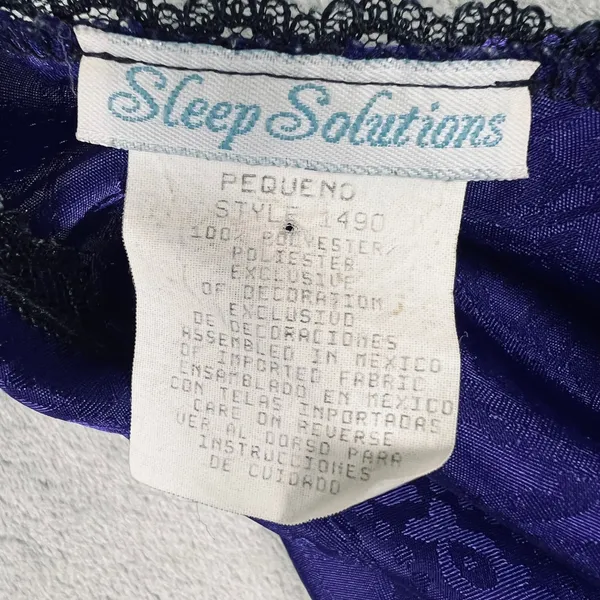 Sleep Solutions Purple Paisley Jacquard Lace Trim Camisole Top Women Small VTG - Image 7