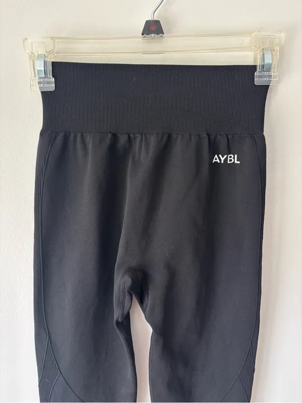 AYBL Black High Waist Leggings Workout Activewear Yoga Gym Sporty Athletic - Image 2