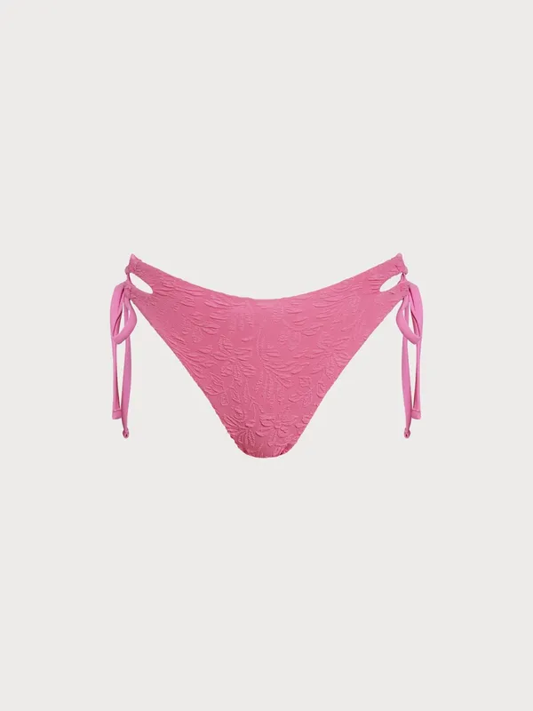 Berlook Pink Jacquard Underwire Triangle Bikini Top & Tie Cutout Bottom - Image 7