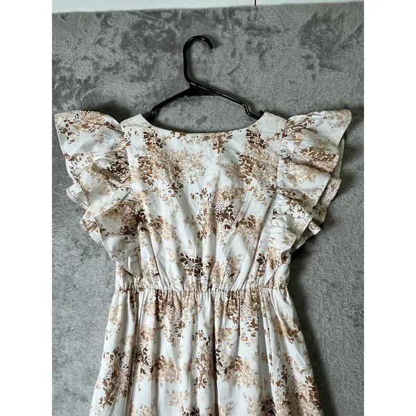Abercrombie & Fitch Flutter Sleeve Tiered Midi Dress Floral Cottagecore XS - Image 4
