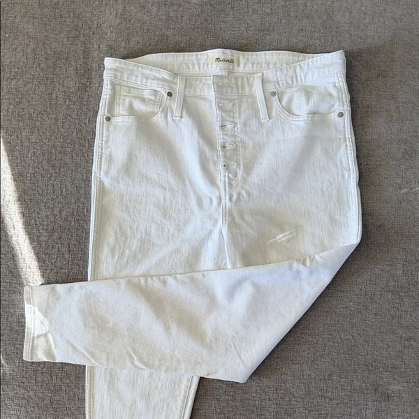 Madewell women’s white high skinny stretch denim Jeans‎ size 16/33 - Image 2