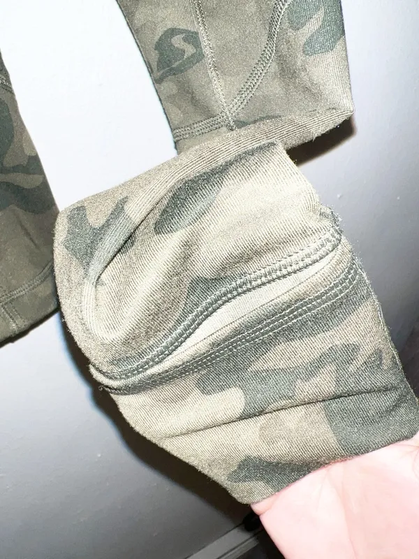 Lululemon Define Camo Zip-Up Athletic Jacket - Olive Green w/ Thumbholes - Image 4