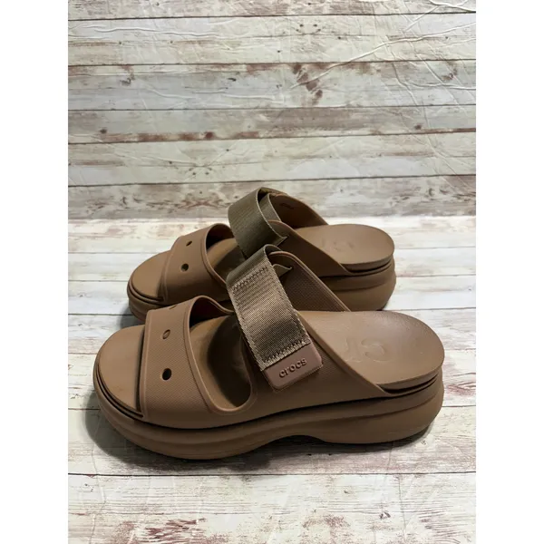 Crocs Soho Two-Strap Platform Sandals Women's Size 10 Sepia Adjustable Strap - Image 3