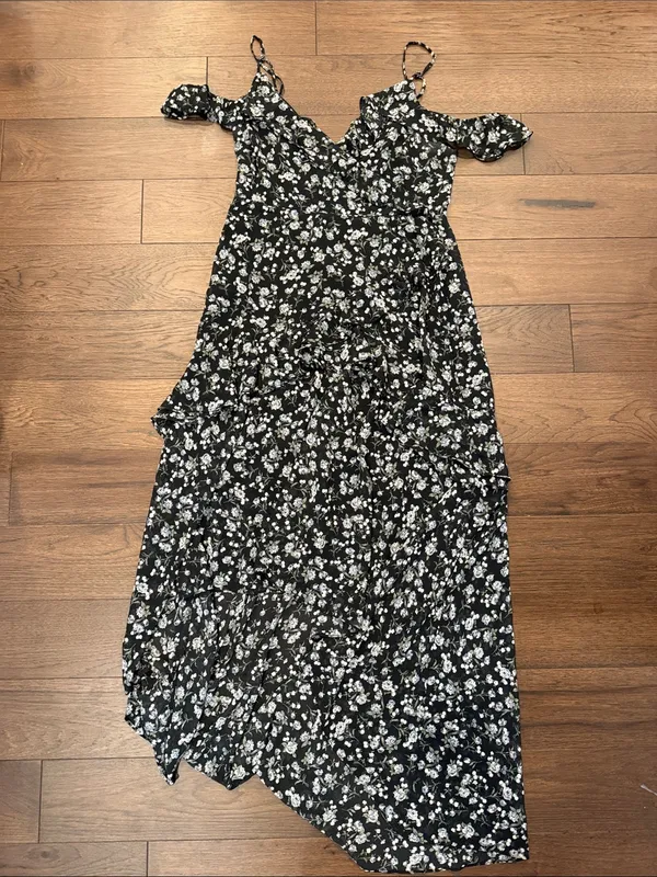 Astr Floral Cold-Shoulder High-Low Maxi Dress Large - C54-069 - Image 2