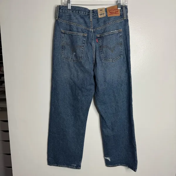 NWT Levis Ribcage Straight Ankle Jean Distressed Blue‎ 30 × 27 Minimal Grunge - Image 9