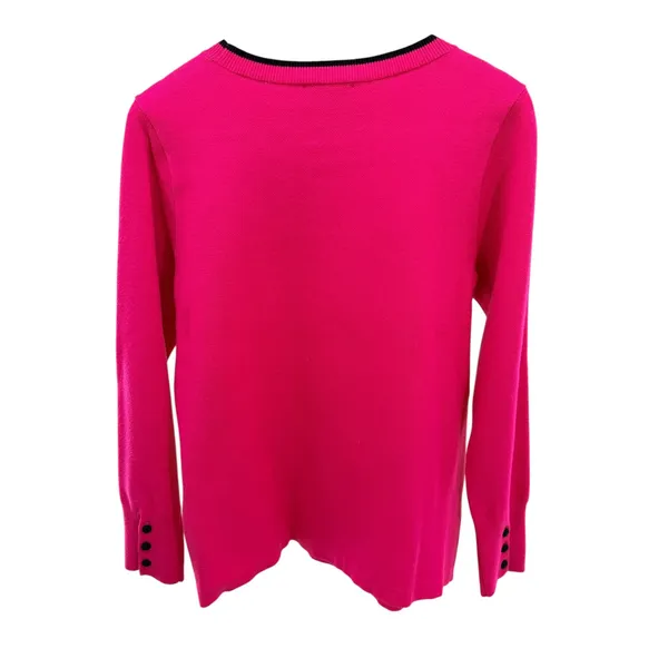 Karl Lagerfeld Paris Hot Pink Eiffel Tower Rhinestone Sweater M NWT Parisian - Image 8