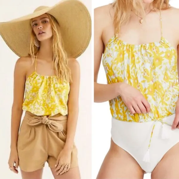 NWT Free people Liza‎ halter floral bodysuit sz S - Image 2