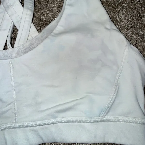 Lululemon Energy Bra Women 6 White Fair Strappy Crossback Sports Bra - Image 2