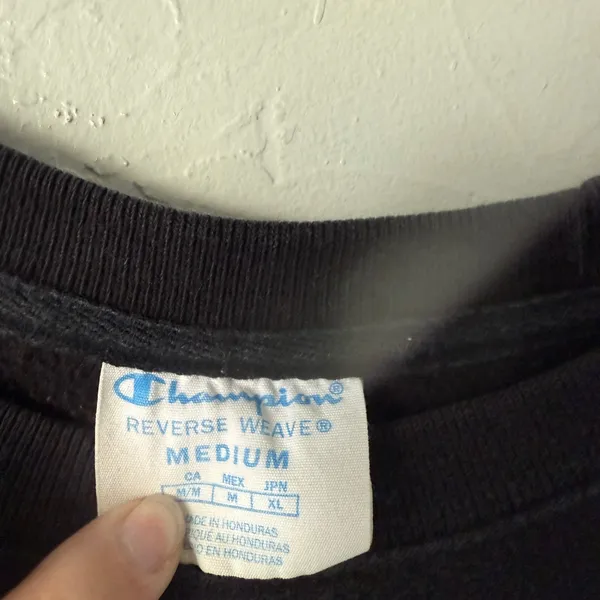 Champion Reverse Weave‎ Vintage Black Crewneck Sweatshirt Women's Medium C Logo - Image 3