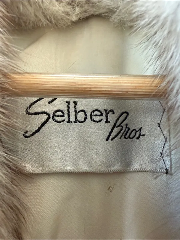 Vintage 80’s Blue Fox Fur Coat Selber Bros Size 8 - Image 3