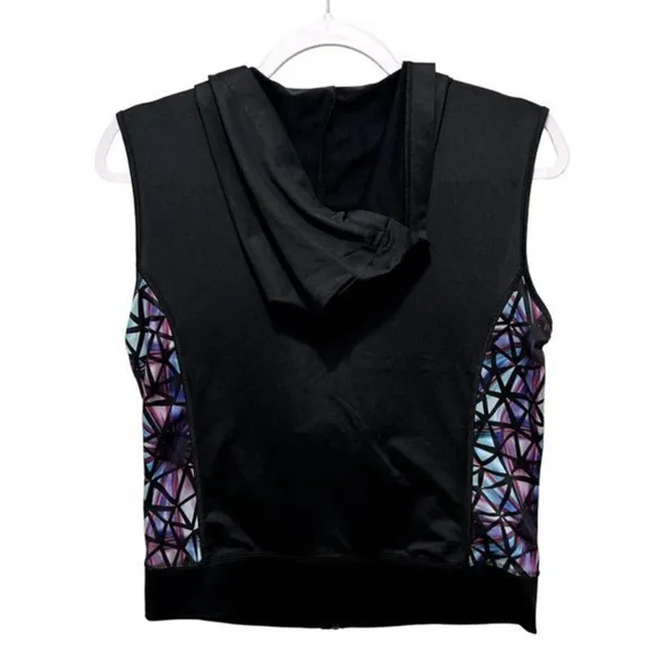 Covergirl Active Womens Size S Hooded Sleeveless Jacket Zip Front Printed‎ - Image 2