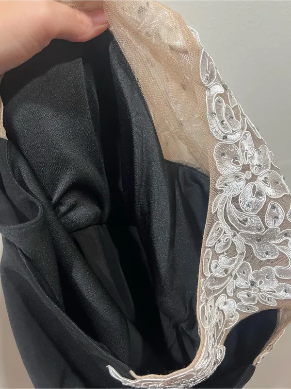 Alex Evenings Black Ruched Ruffle Dress Size 6 - Image 7
