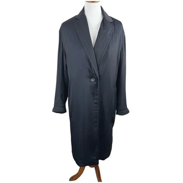 Vince Navy Longline Puffer Blazer Coat Jacket V5947-91167 Size S - Image 2